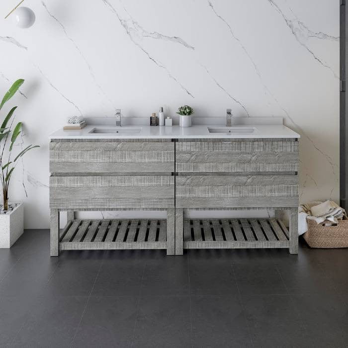 double rectangle sink vanity