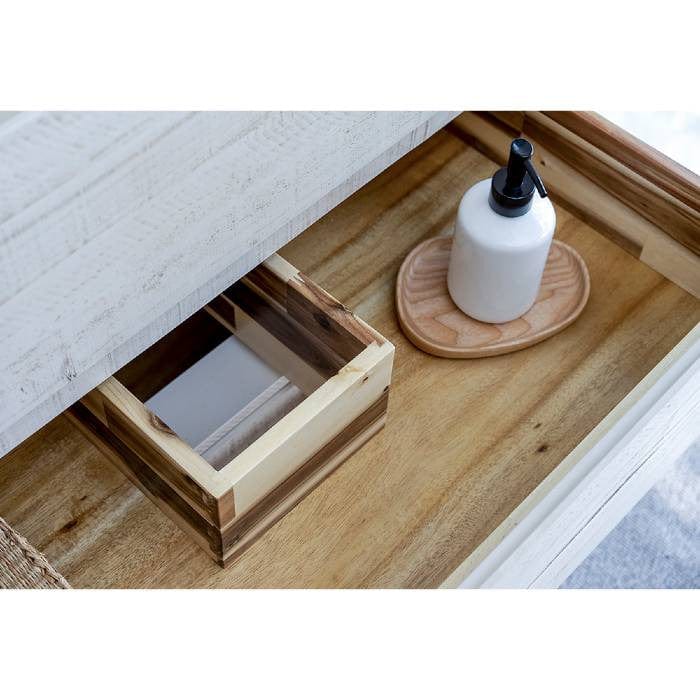 Fresca Formosa Modern 72" Rustic White Floor Standing Double Sink Vanity Set