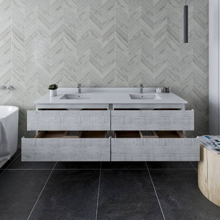 rustic white bathroom vanity