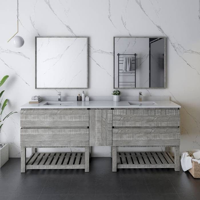 modern double sink bathroom vanity