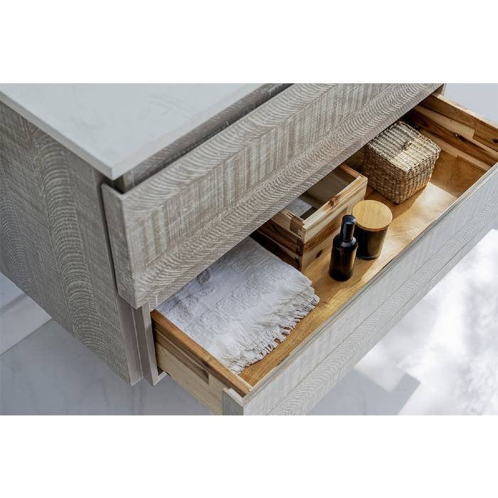 Fresca Formosa Modern 84" Ash Wall Hung Double Sink Bathroom Vanity