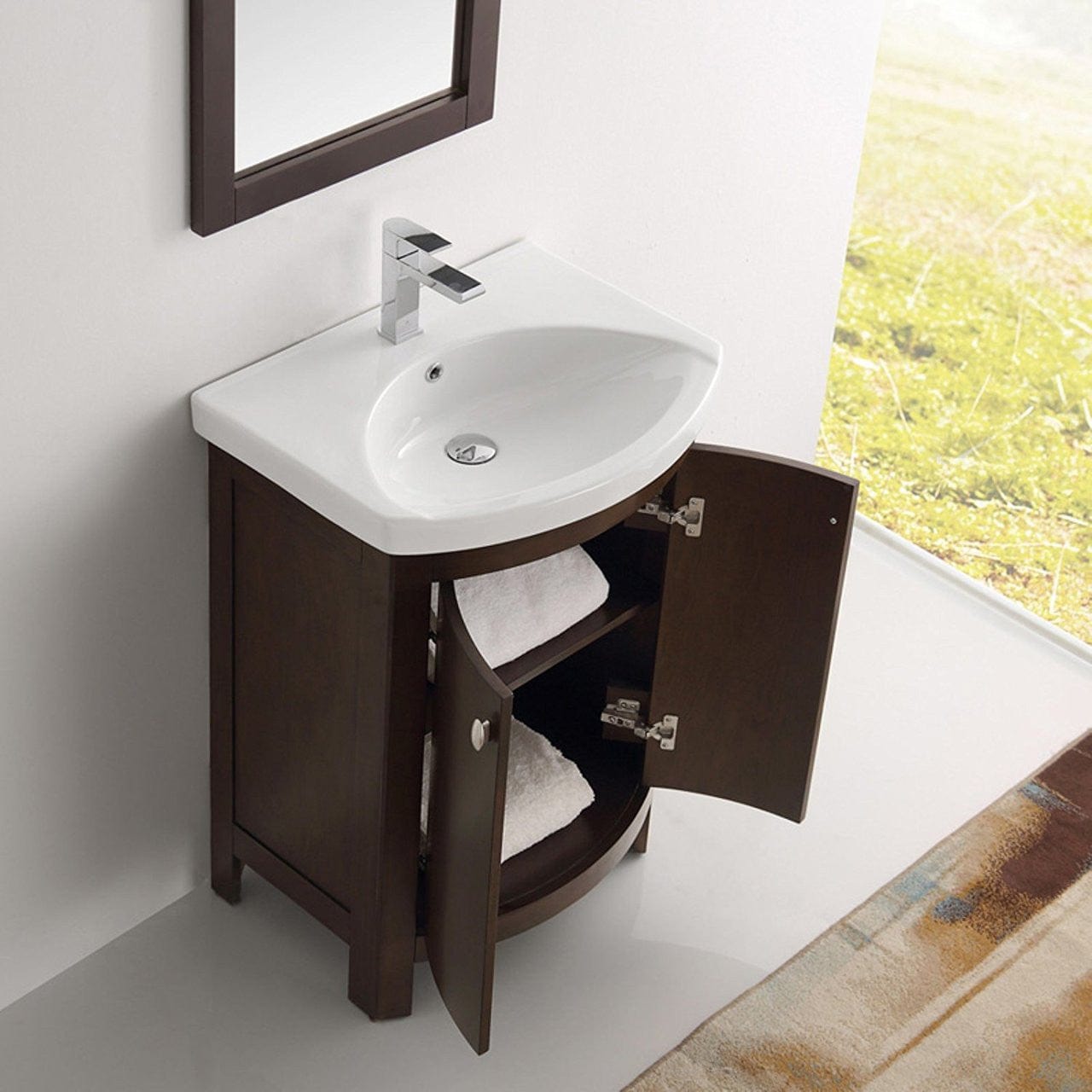 Fresca Greenwich 24 Traditional Bathroom Vanity Set in Antique Coffee