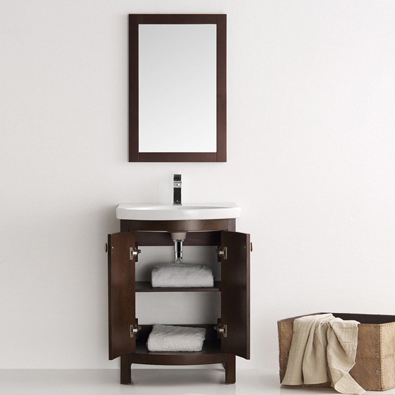 Fresca Greenwich 24 Traditional Bathroom Vanity Set in Antique Coffee