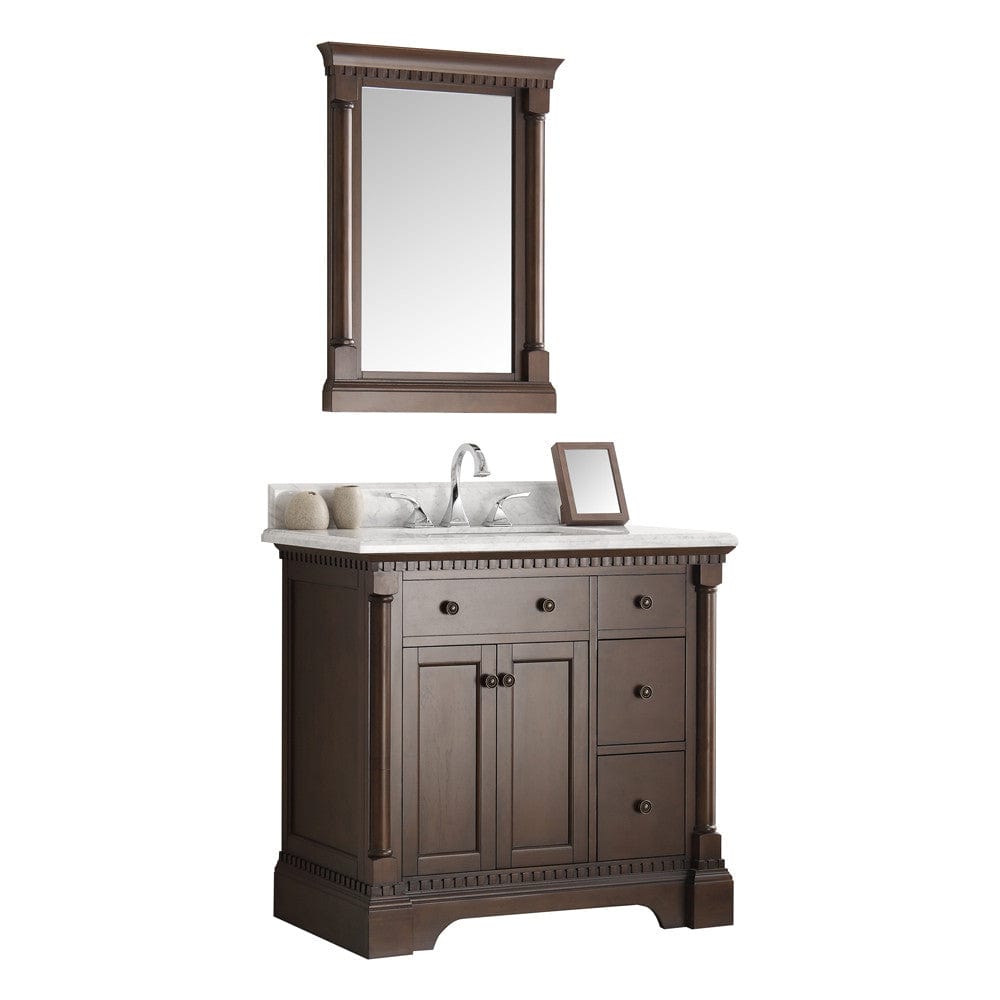 Fresca Kingston 36" Antique Coffee Traditional Bathroom Vanity w/ Mirror