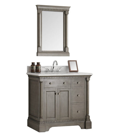 Fresca Kingston 36" Antique Silver Traditional Bathroom Vanity w/ Mirror