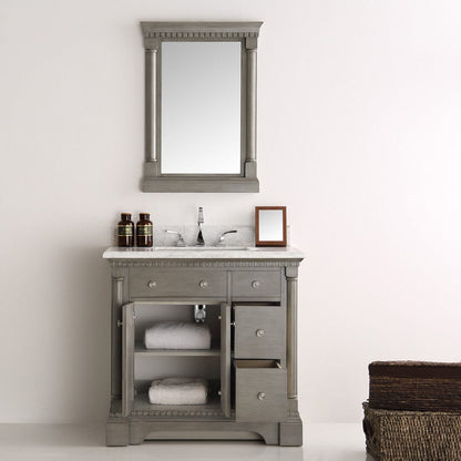 Fresca Kingston 36 Antique Silver Traditional Bathroom Vanity w/ Mirror