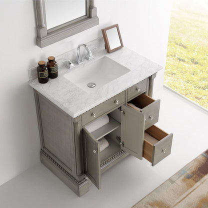 Fresca Kingston 36 Antique Silver Traditional Bathroom Vanity w/ Mirror