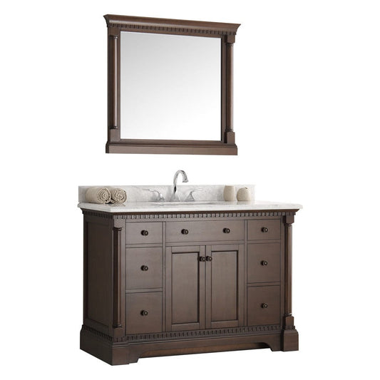 Fresca Kingston 48" Antique Coffee Traditional Bathroom Vanity w/ Mirror