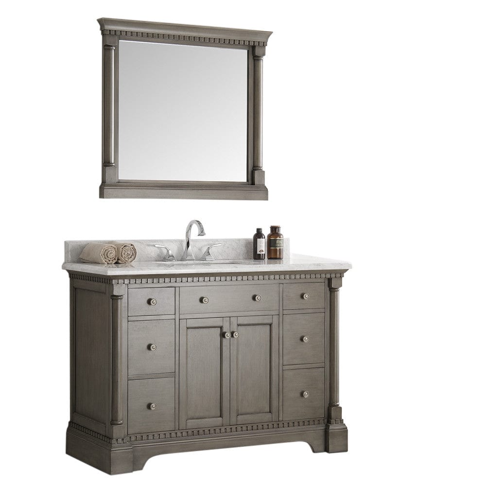 Fresca Kingston 48" Antique Silver Traditional Bathroom Vanity w/ Mirror