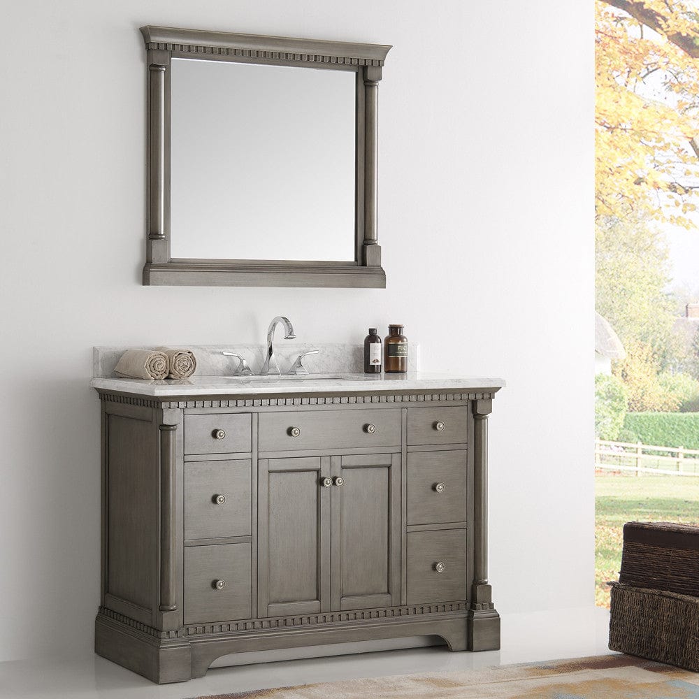 Fresca Kingston 48 Antique Silver Traditional Bathroom Vanity w/ Mirror