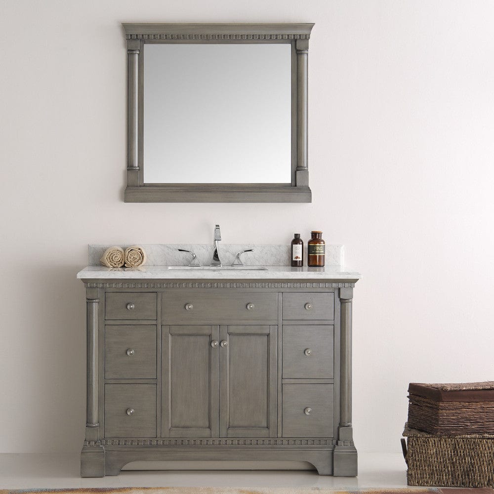 Fresca Kingston 48 Antique Silver Traditional Bathroom Vanity w/ Mirror