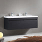 Fresca Largo 57 Black Modern Bathroom Cabinet w/ Integrated Sinks