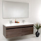 Fresca Largo Gray Oak Modern Bathroom Vanity w/ Wavy Double Sinks