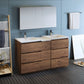 Fresca Lazzaro 60 Modern Rosewood Free Standing Double Sink Bathroom Vanity Set