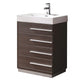 Fresca Livello 24" Gray Oak Modern Bathroom Cabinet w/ Integrated Sink