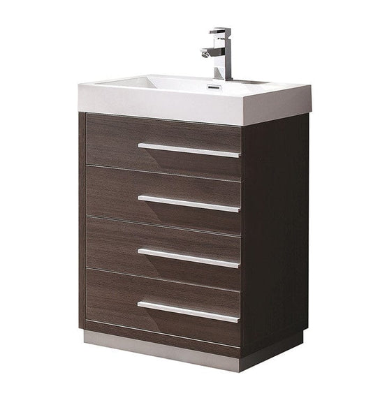 Fresca Livello 24 Gray Oak Modern Bathroom Cabinet w/ Integrated Sink