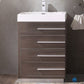 Fresca Livello 24 Gray Oak Modern Bathroom Cabinet w/ Integrated Sink