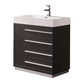 Fresca Livello 30" Black Modern Bathroom Cabinet w/ Integrated Sink