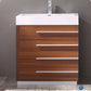 Fresca Livello 30 Teak Modern Bathroom Cabinet w/ Integrated Sink