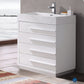 Fresca Livello 30 White Modern Bathroom Cabinet w/ Integrated Sink