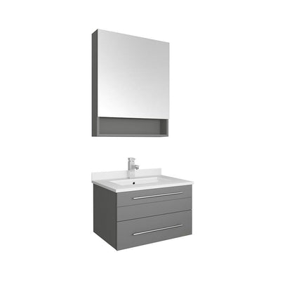 Grey Single Sink Bathroom Vanity