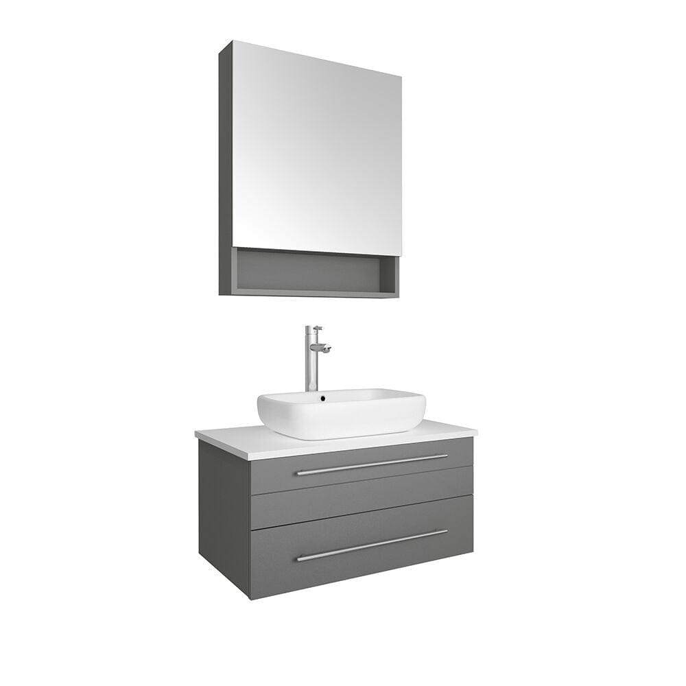 Gray Single Sink Bathroom Vanity