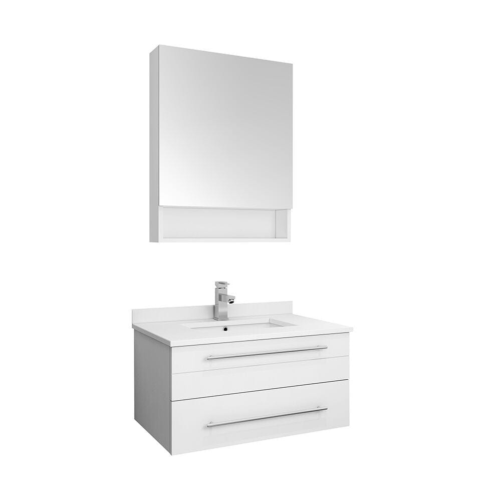 White Single Sink Vanity