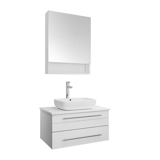 White Single Sink Vanity