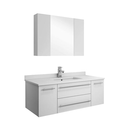 White Single Sink Vanity