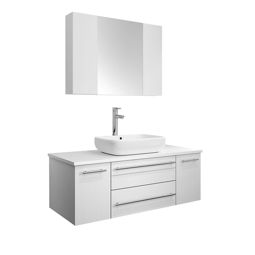 White Single Sink Vanity