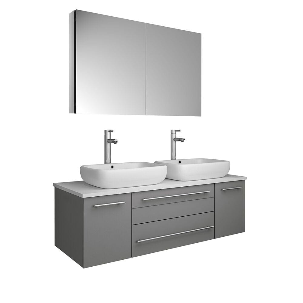 Gray Double Sink Bathroom Vanity