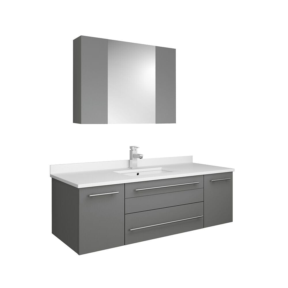 Gray Single Sink Bathroom Vanity