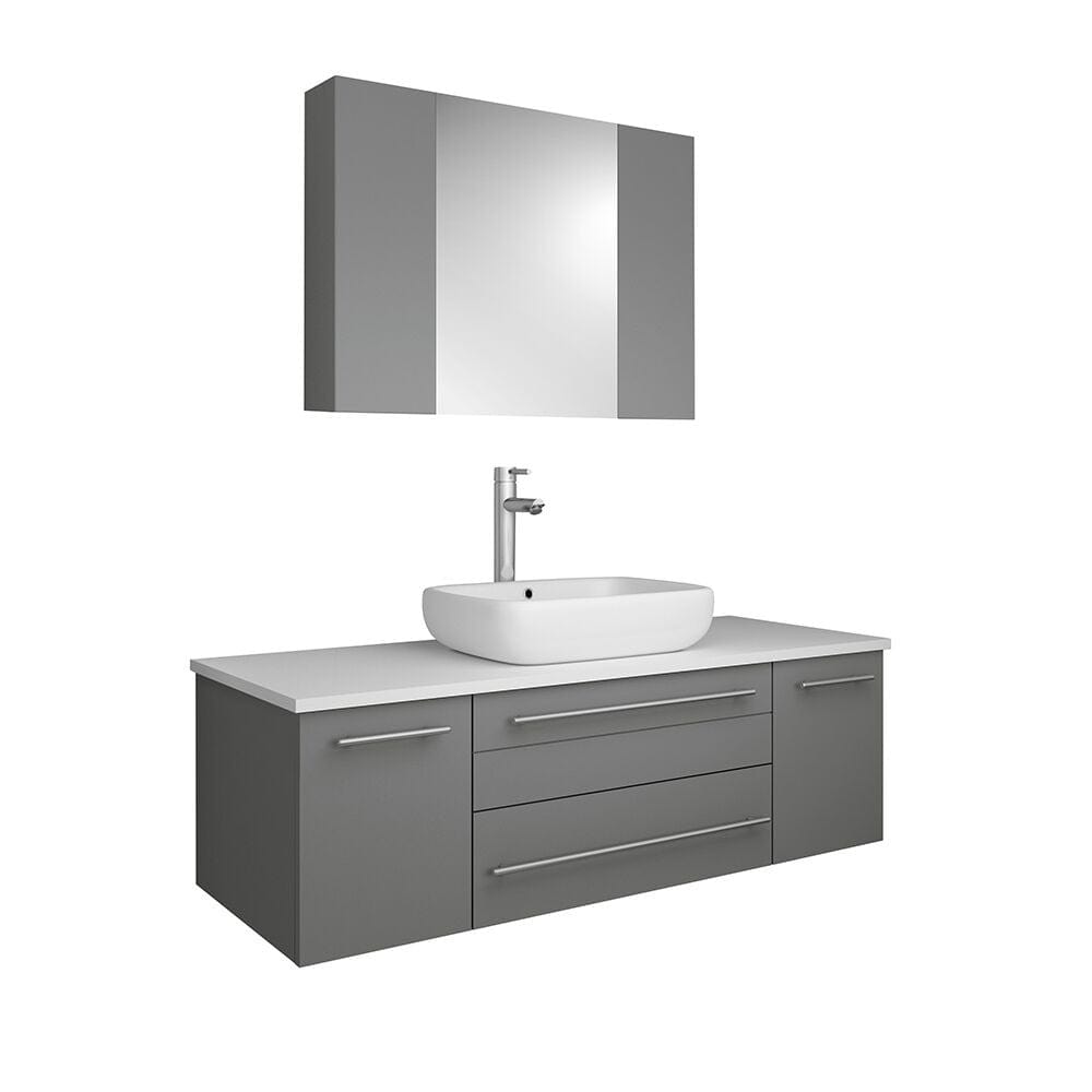 Gray Single Sink Bathroom Vanity