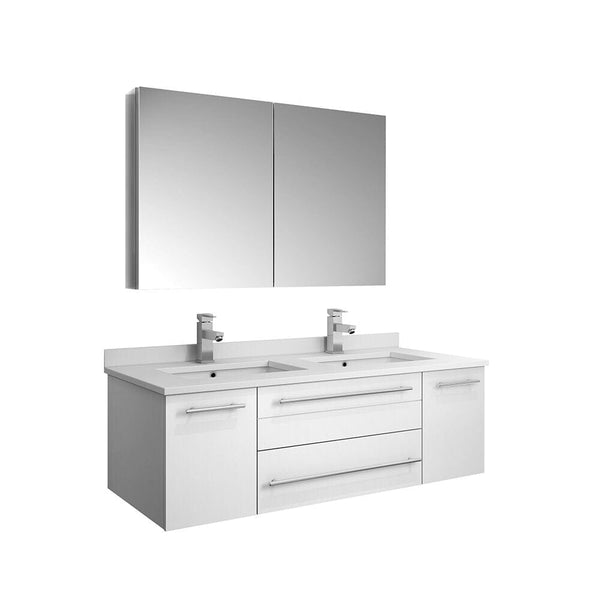 White Double Sink Bathroom Vanity