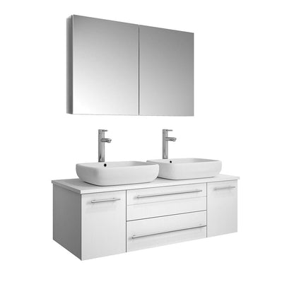 White Double Sink Bathroom Vanity