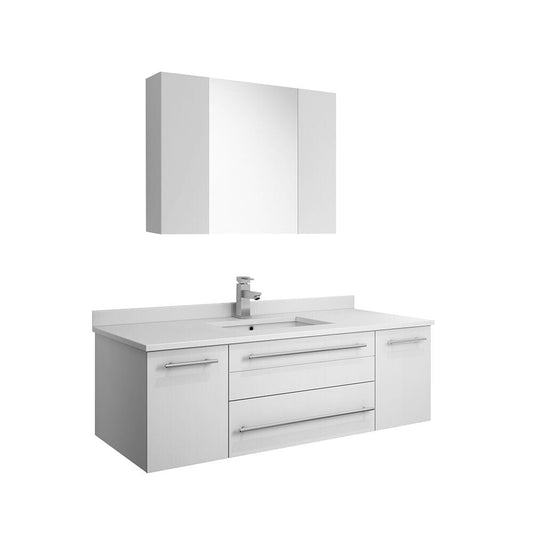 White Single Sink Bathroom Vanity