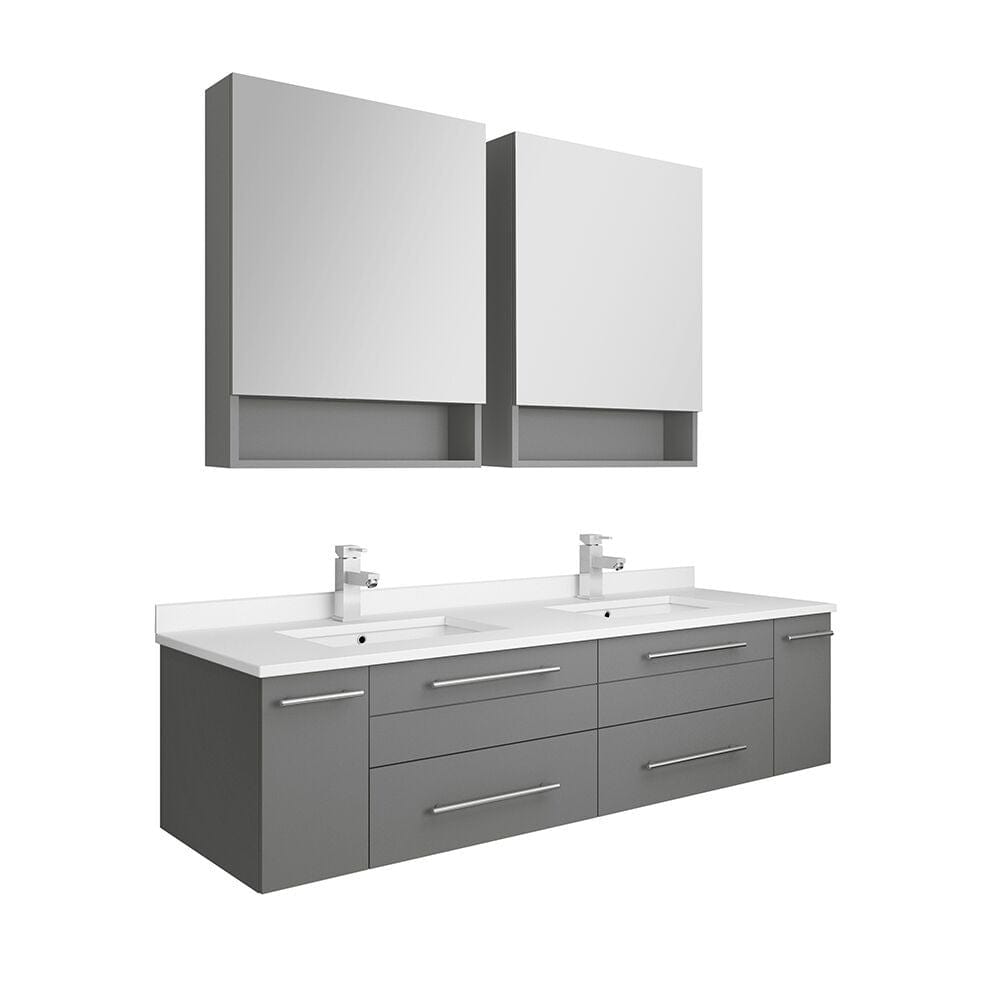 Gray Double Sink Bathroom Vanity