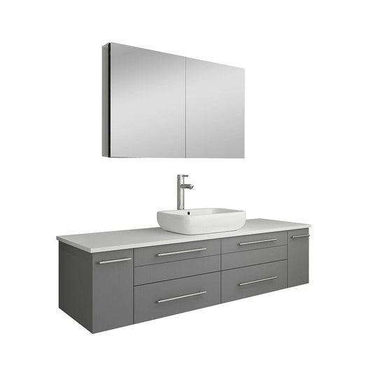 Gray Single Sink Bathroom Vanity