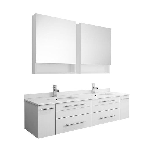 White Double Sink Bathroom Vanity