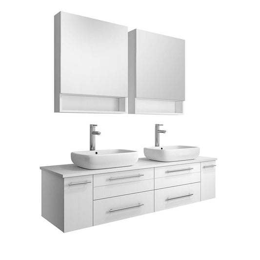 White Double Sink Bathroom Vanity