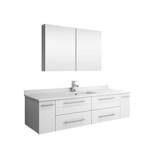 White Single Sink Bathroom Vanity