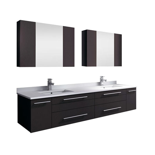 Espresso Double Sink Bathroom Vanity