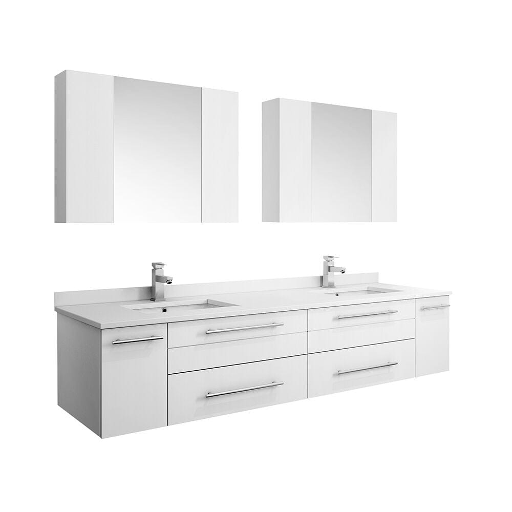 White Double Sink Vanity