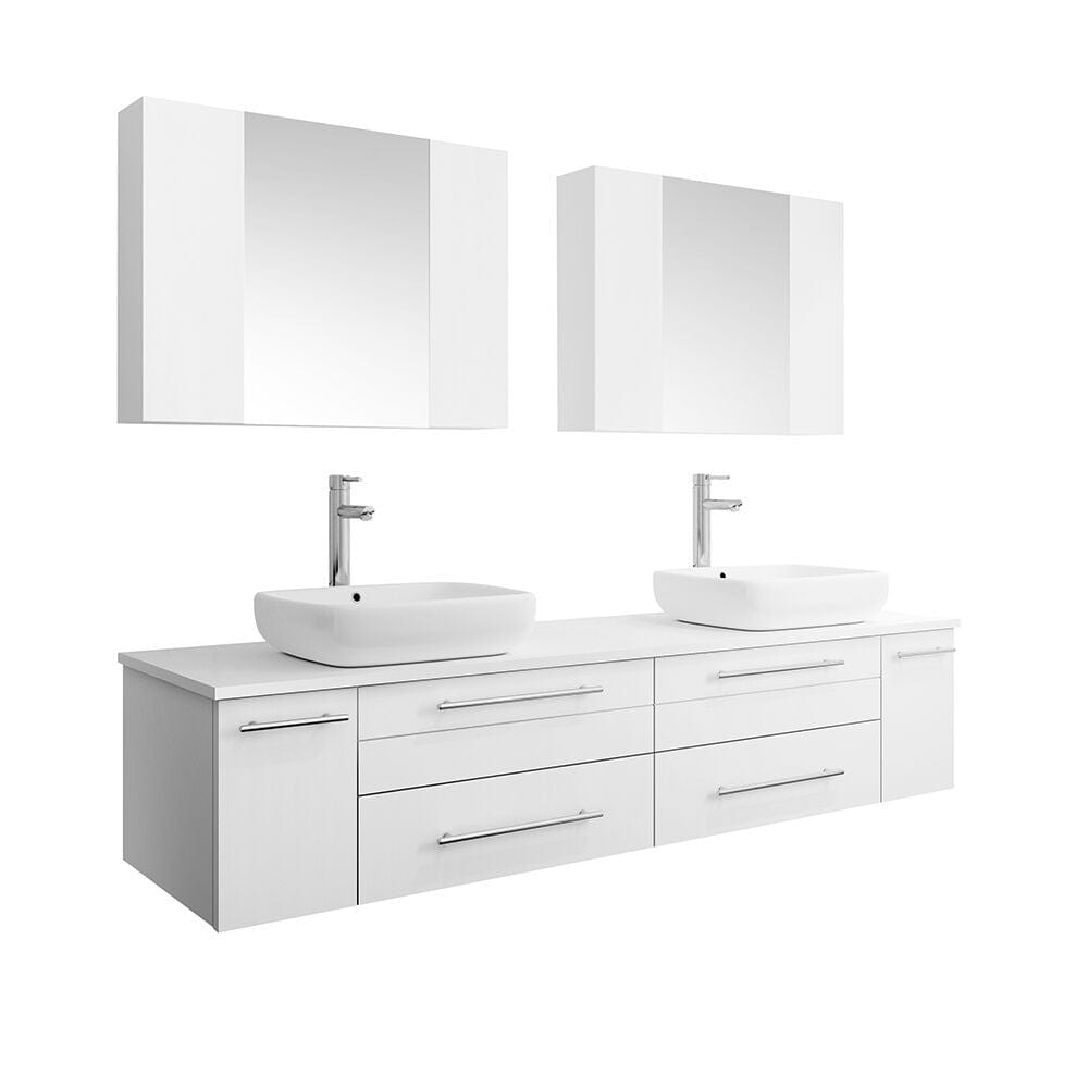 White Double Sink Bathroom Vanity