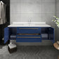 Fresca Lucera Modern 48" Royal Blue Wall Hung Undermount Sink Bathroom Vanity