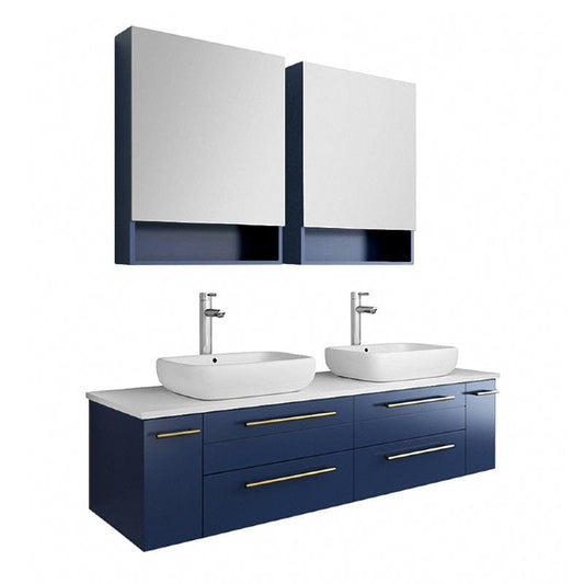 Double sink wall hung vanity