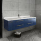 Fresca Lucera Modern 60" Royal Blue Wall Hung Undermount Sink Bathroom Vanity