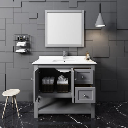 Fresca Manchester 40 Gray Traditional Bathroom Vanity w/ Mirror