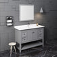 Fresca Manchester 48 Gray Traditional Bathroom Single Vanity w/ Mirror