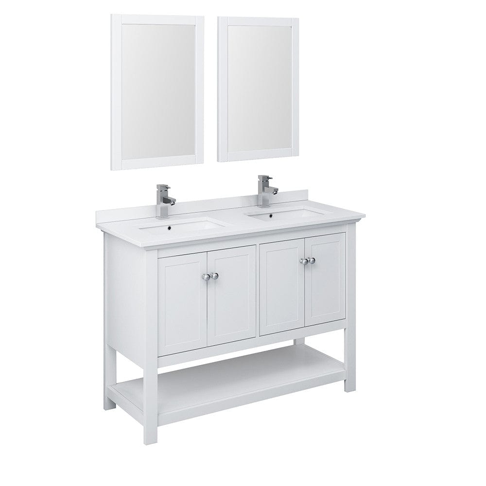 white double vanity 48 inches by fresca